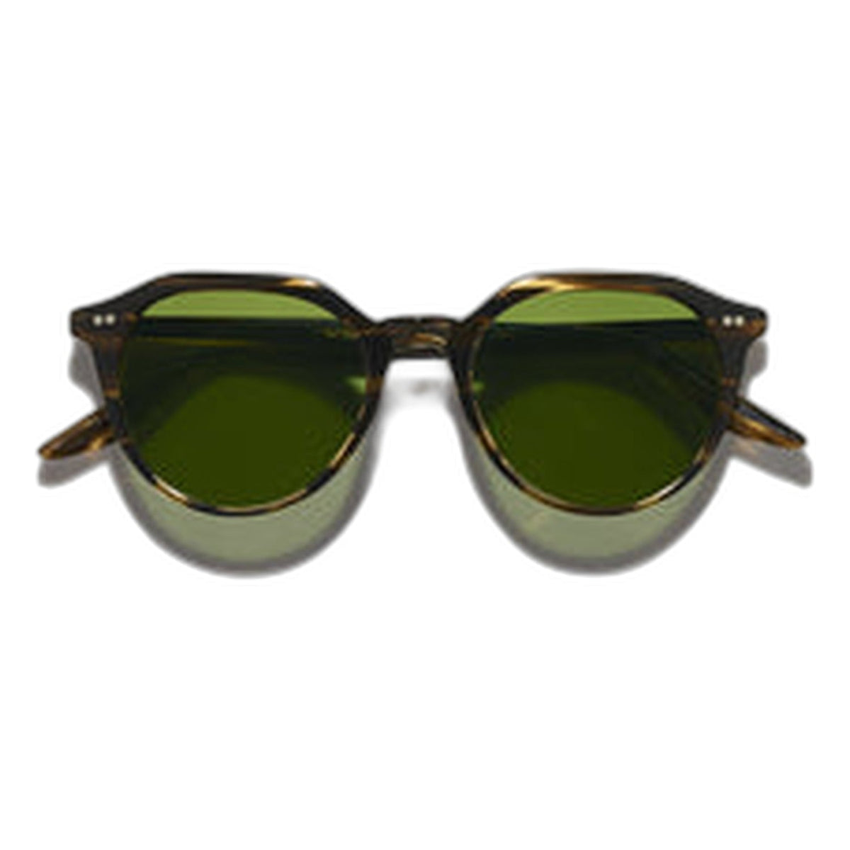 MOSCOT KITZEL SUN 50 BROWN BAMBOO CALIBAR GREEN LN
